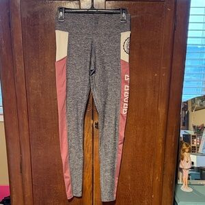 PINK Victoria's Secret Gray and Pink Colorblock Kids Leggings
